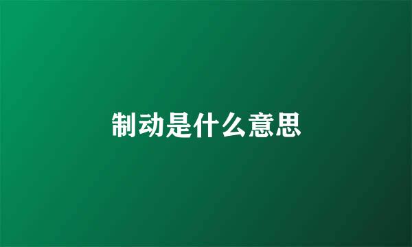 制动是什么意思