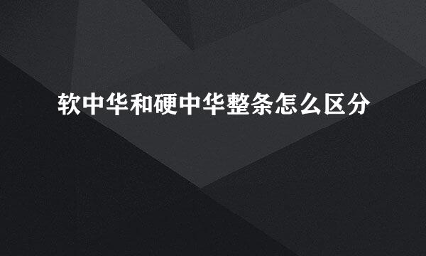 软中华和硬中华整条怎么区分