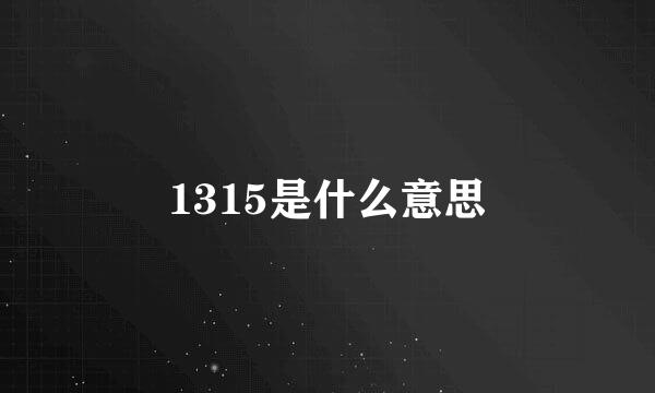 1315是什么意思