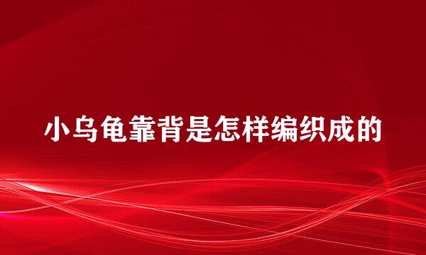 小乌龟靠背是怎样编织成的