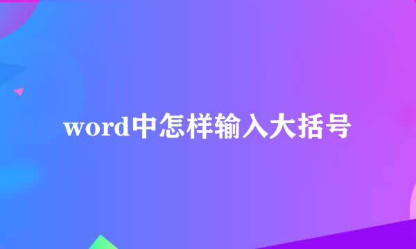 word中怎样输入大括号