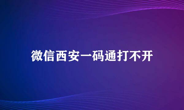 微信西安一码通打不开