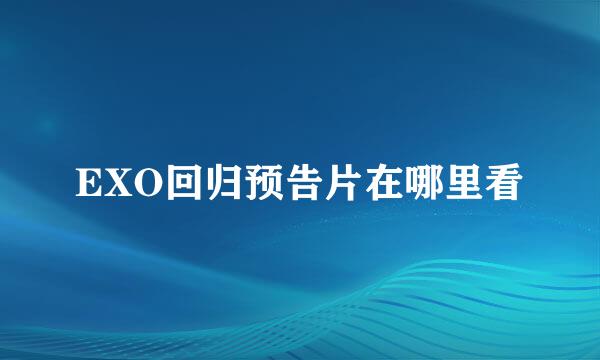 EXO回归预告片在哪里看