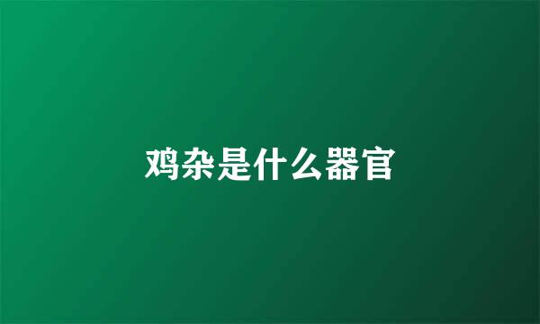鸡杂是什么器官