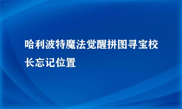 哈利波特魔法觉醒拼图寻宝校长忘记位置