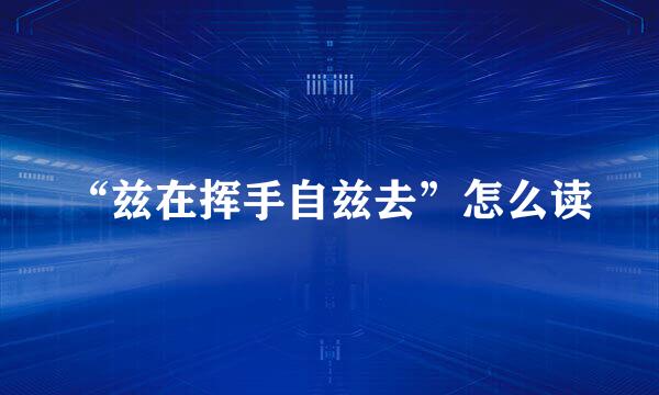 “兹在挥手自兹去”怎么读
