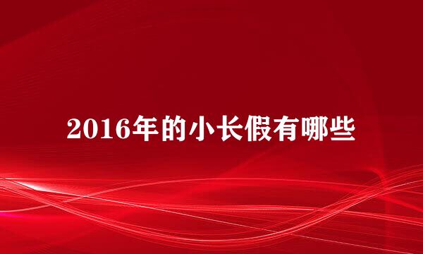 2016年的小长假有哪些