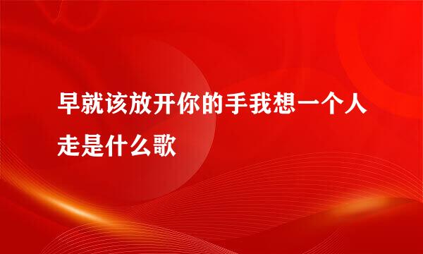早就该放开你的手我想一个人走是什么歌