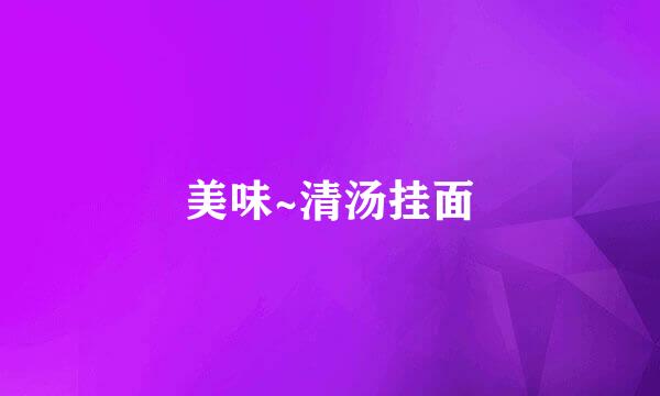 美味~清汤挂面