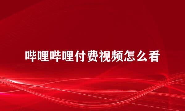 哔哩哔哩付费视频怎么看