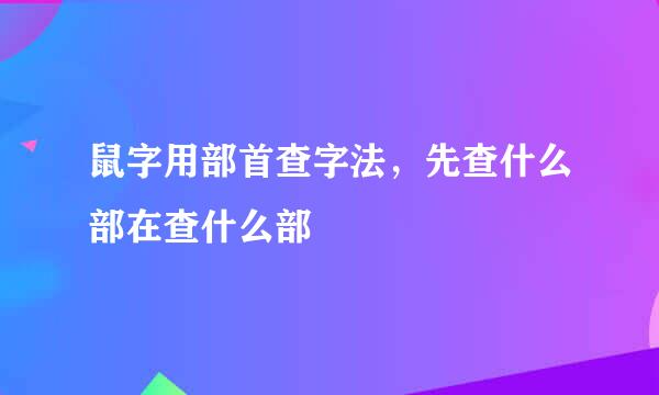鼠字用部首查字法,先查什么部在查什么部