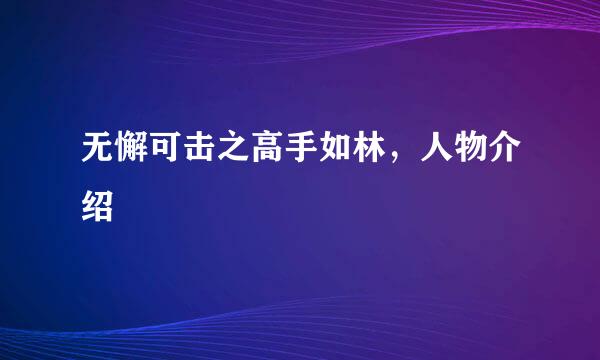 无懈可击之高手如林，人物介绍