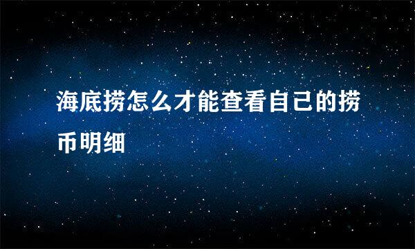 海底捞怎么才能查看自己的捞币明细