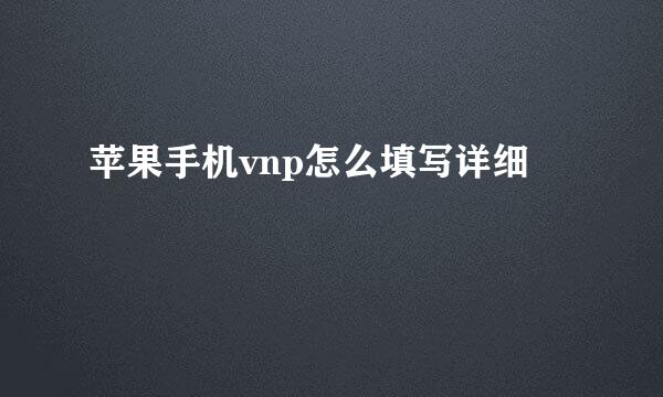 苹果手机vnp怎么填写详细
