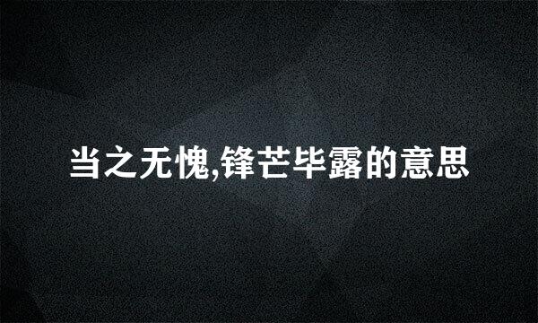 当之无愧,锋芒毕露的意思
