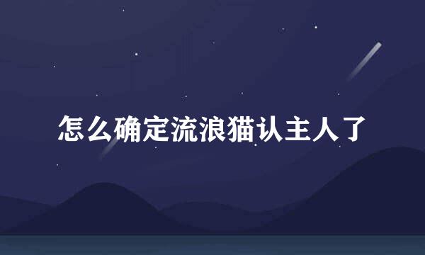 怎么确定流浪猫认主人了