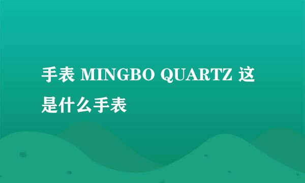 手表 MINGBO QUARTZ 这是什么手表 