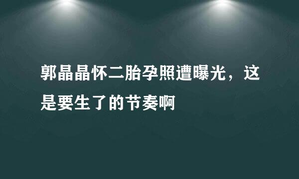 郭晶晶怀二胎孕照遭曝光，这是要生了的节奏啊