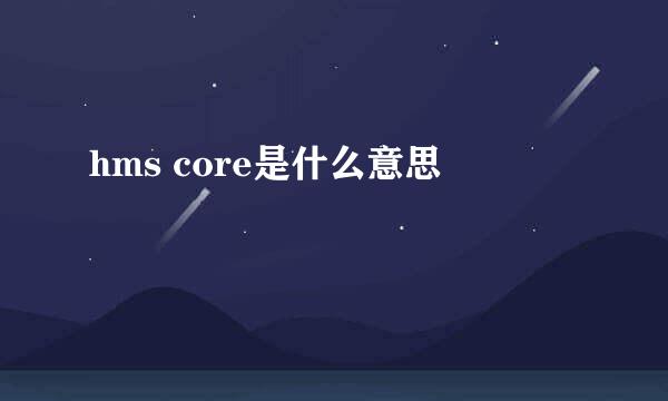 hms core是什么意思
