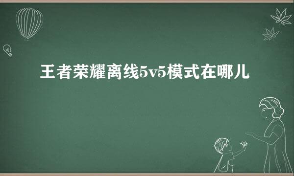 王者荣耀离线5v5模式在哪儿