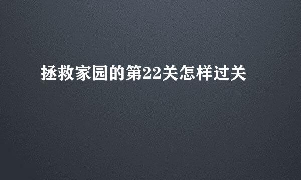拯救家园的第22关怎样过关