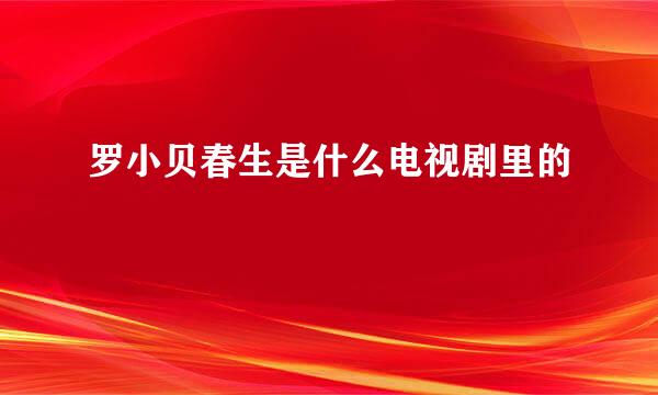 罗小贝春生是什么电视剧里的