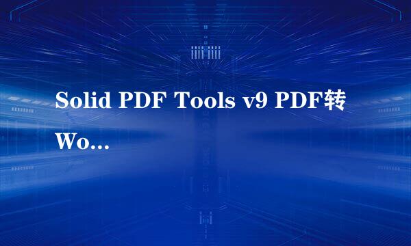 Solid PDF Tools v9 PDF转Word怎么用！