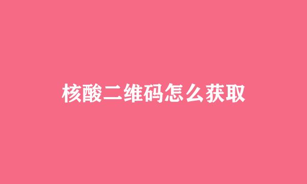 核酸二维码怎么获取