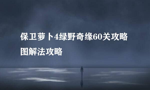 保卫萝卜4绿野奇缘60关攻略图解法攻略
