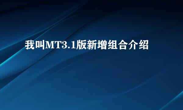 我叫MT3.1版新增组合介绍