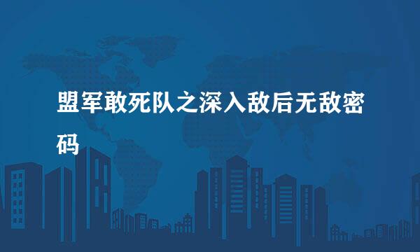 盟军敢死队之深入敌后无敌密码