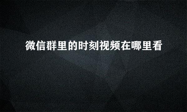 微信群里的时刻视频在哪里看