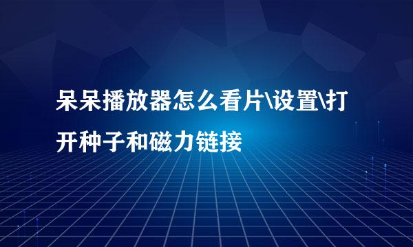 呆呆播放器怎么看片\设置\打开种子和磁力链接