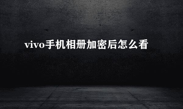 vivo手机相册加密后怎么看