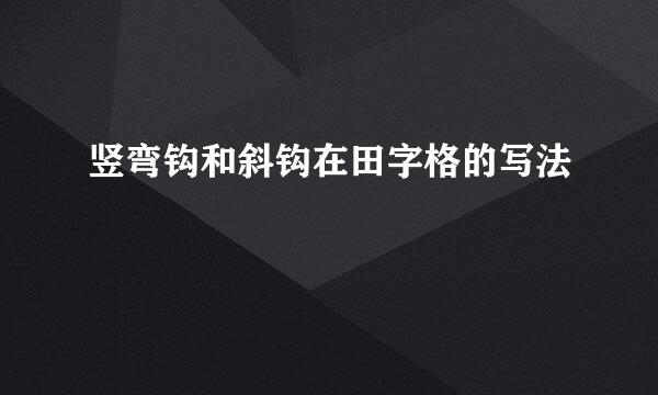 竖弯钩和斜钩在田字格的写法