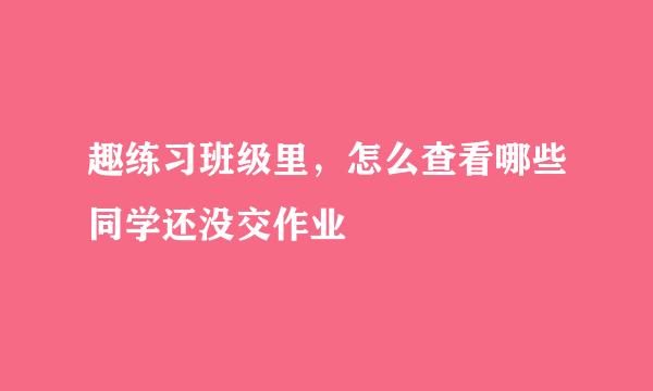 趣练习班级里，怎么查看哪些同学还没交作业