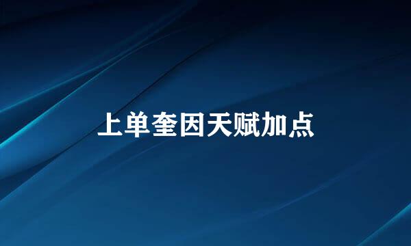 上单奎因天赋加点