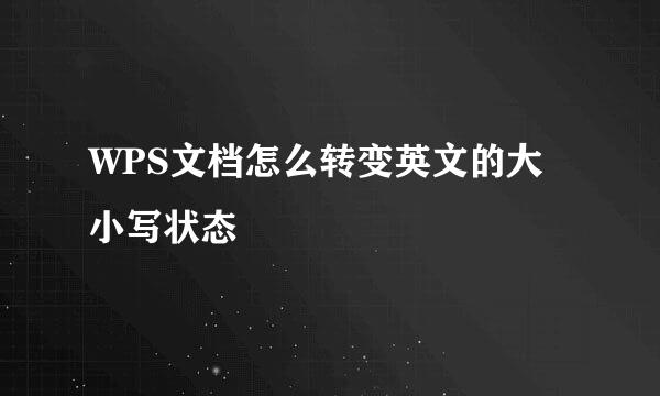 WPS文档怎么转变英文的大小写状态