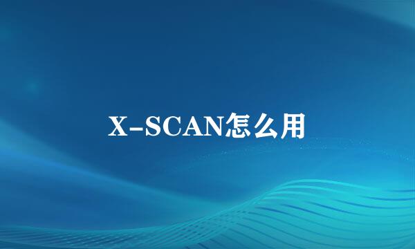 X-SCAN怎么用