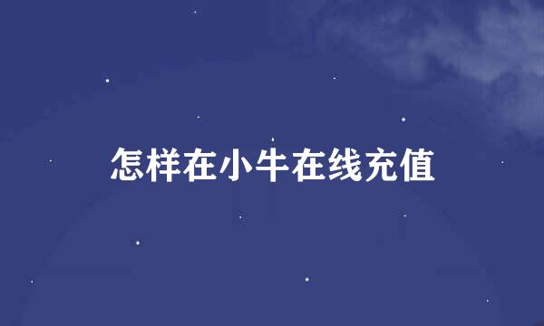 怎样在小牛在线充值