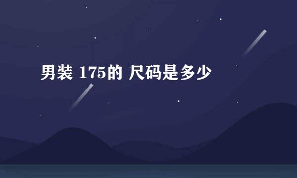 男装 175的 尺码是多少