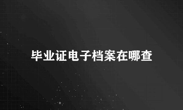 毕业证电子档案在哪查