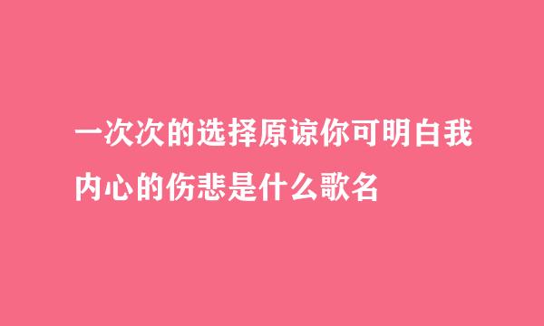 一次次的选择原谅你可明白我内心的伤悲是什么歌名
