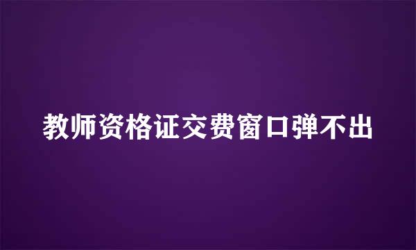 教师资格证交费窗口弹不出