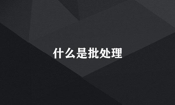 什么是批处理