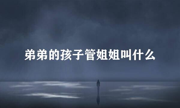 弟弟的孩子管姐姐叫什么