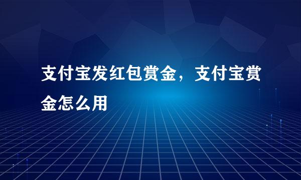 支付宝发红包赏金，支付宝赏金怎么用