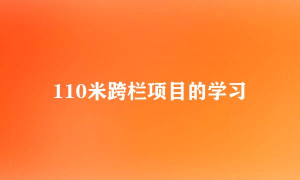 110米跨栏项目的学习