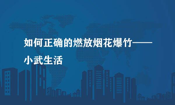 如何正确的燃放烟花爆竹——小武生活