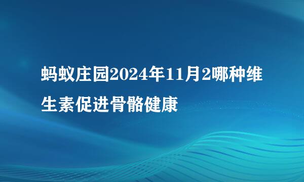 蚂蚁庄园2024年11月2哪种维生素促进骨骼健康